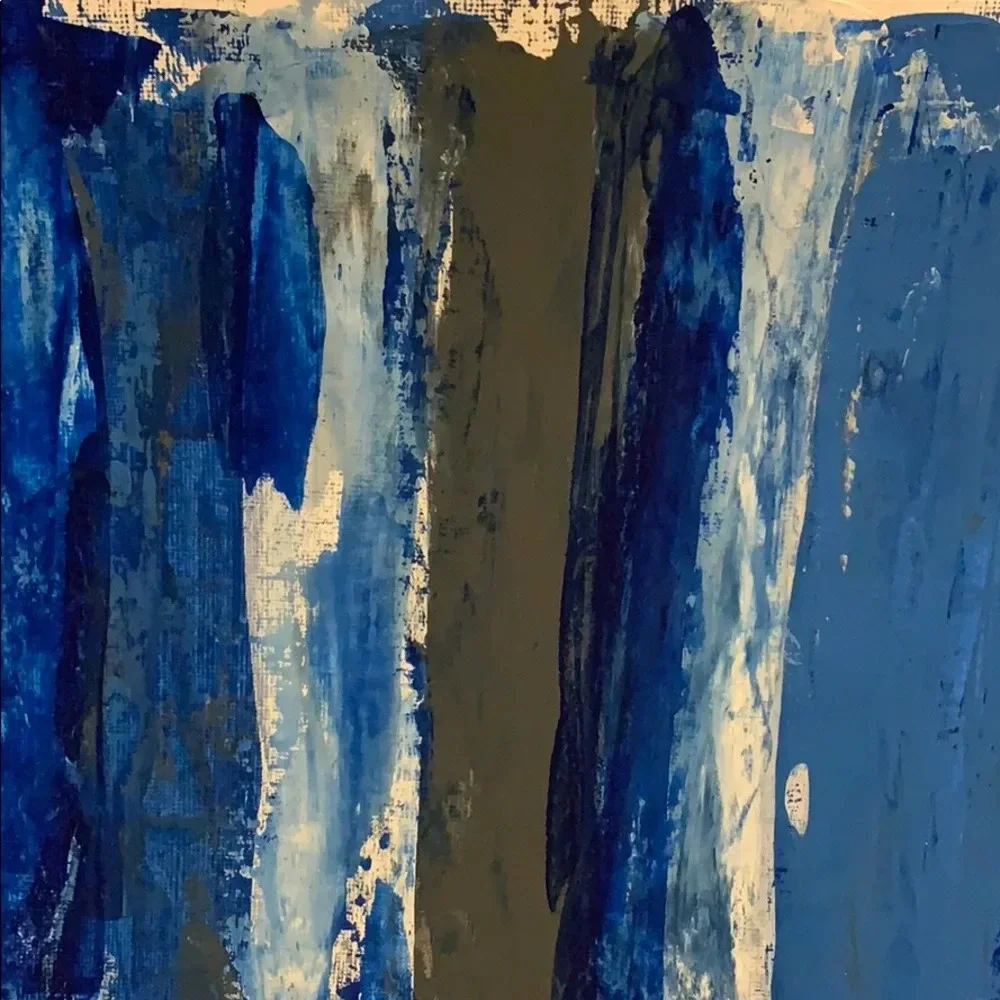 Original Art - blues, grey and white 9x12